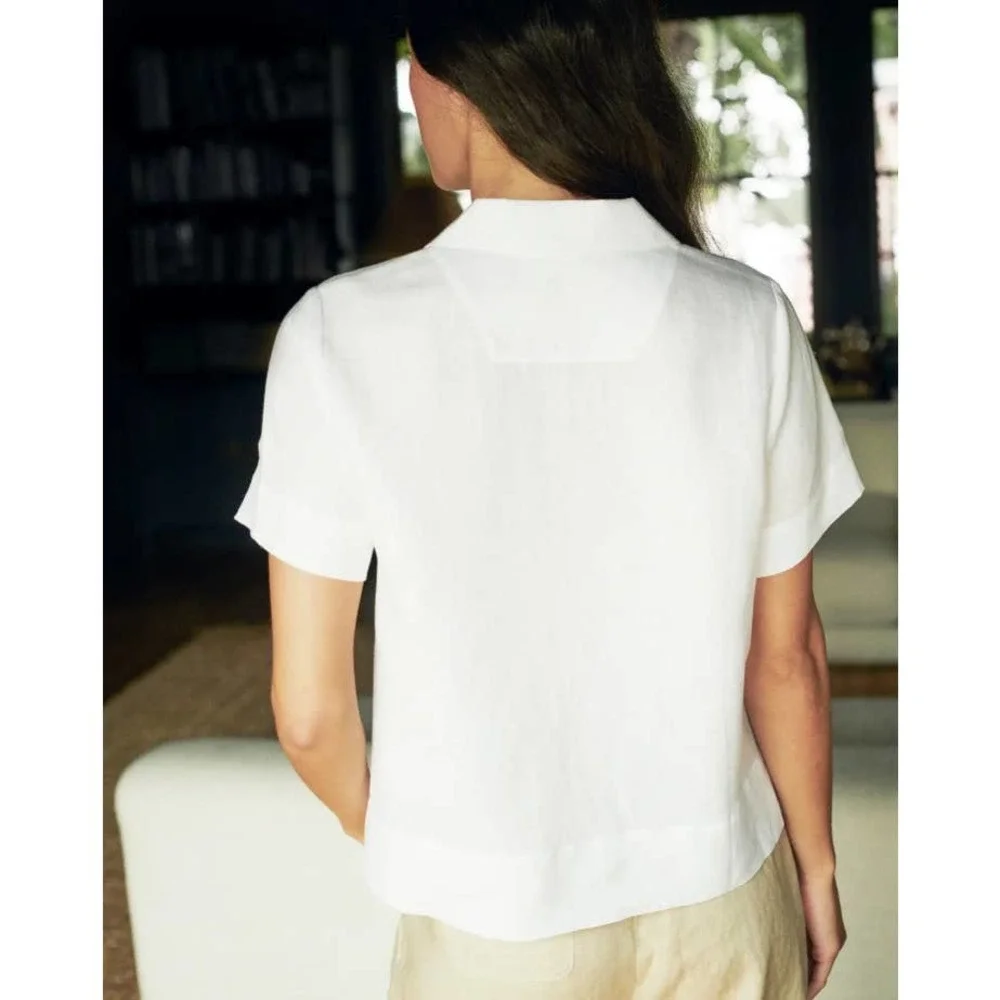 Quince White Short-Sleeve Button-Down Shirt - Picture 3 of 9